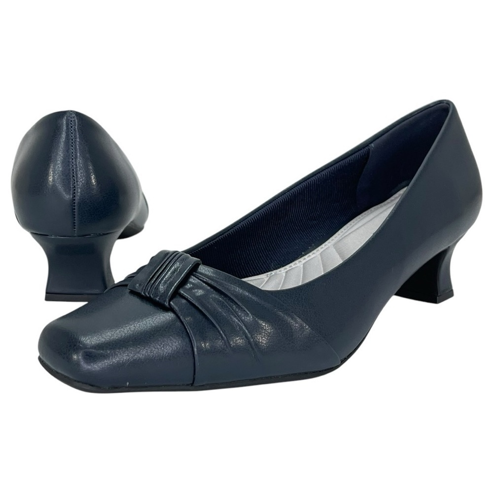 Easy Street Waive Navy Faux Leather Womens Pumps Size 7.5W - Picture 10 of 13